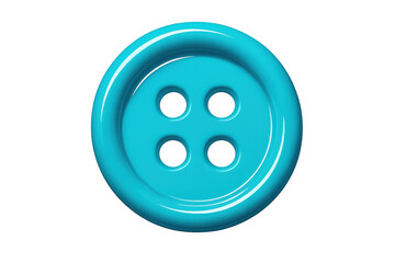 Fototapeta premium Turquoise button with four holes, craft, fashion concept