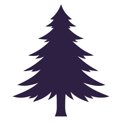Detailed silhouette of a spruce tree perfect for winter nature and holiday designs