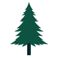 Minimalist evergreen spruce tree silhouette for winter and nature designs