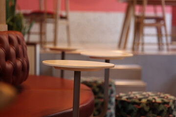 Cafe Interior with Stylish Seating and Tables