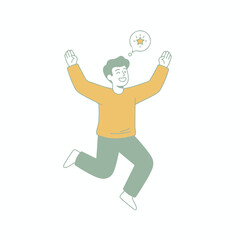 A teenager jumping for happiness