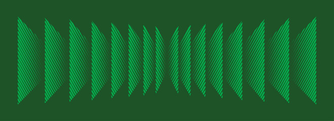 Geometric row of rectangles with halftone dots,  vertical perspective vector design.