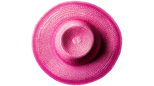 A pink hat with a pink ribbon Isolated transparent on white background