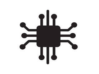 Technology silhouette icon vector illustration solid black symbol for innovation