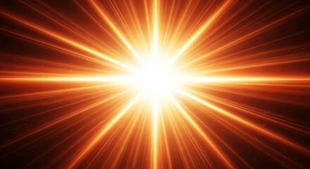 Obraz premium Radiant burst of golden light emanating from a central point with dynamic glowing lines