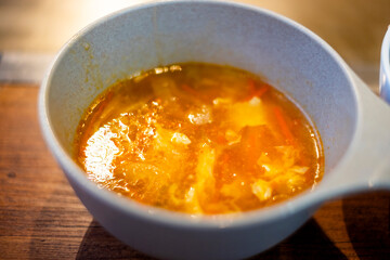 ピリ辛玉子スープ