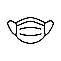 A concise depiction of a standard medical mask, a symbol of health, hygiene, and personal protection.