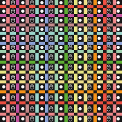 A colorful lines pattern with Easter eggs