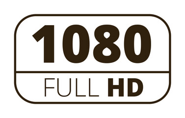 1080 full hd display specification sign for high definition content.