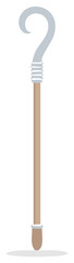 Obraz premium Traditional shepherd's staff or pastoral crook with a curved metal hook and wooden pole