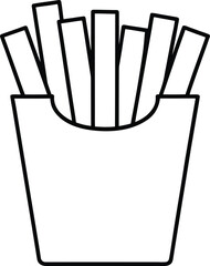 French Fries Fast Food Flat Style Vector Art