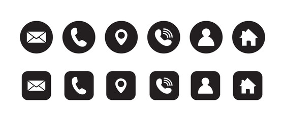 Contact us icon set, Phone icons collection, Contact us symbol. Call sign,  isolated on white background,  Vector illustration eps 10.