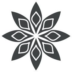 Floral Starburst Graphic Design Element Decorative Geometric Pattern