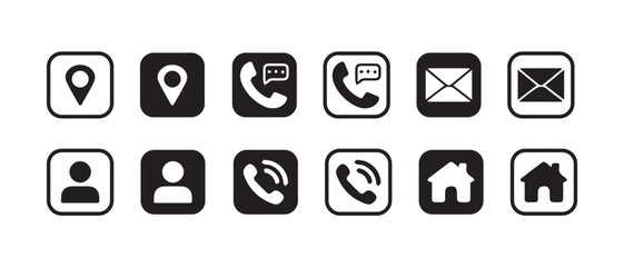 Phone icon set, Telephone call sign, Contact icon phone mobile call, Contact us, Contact us symbol, Vector illustration eps 10.