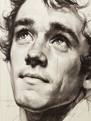 Portrait sketch of a person who is having mental health issues