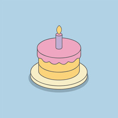 A sweet birthday cake with a candle for a special celebration moment