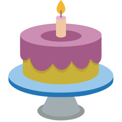Simple birthday cake with a candle for celebration