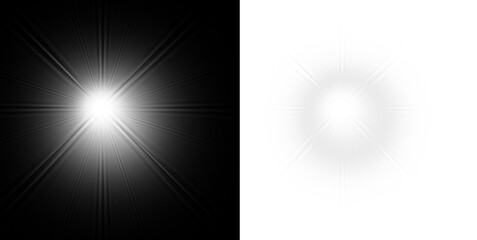 Dramatic burst of light effect for adding emphasis and energy to designs, creating a powerful, eye-catching focal point with a bold, dynamic presence