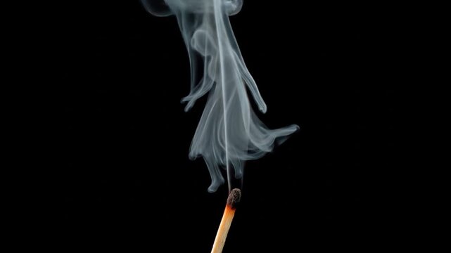 Burning matchstick smoke