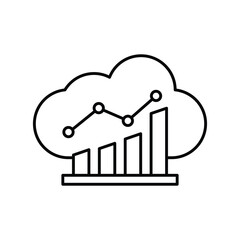 Cloud Analytics thinline icon , vector, pixel perfect, illustrator file 
