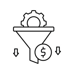 Conversion Rate thinline icon , vector, pixel perfect, illustrator file 
