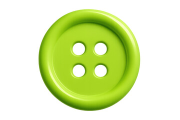 Fototapeta premium Lime green plastic round button with four holes