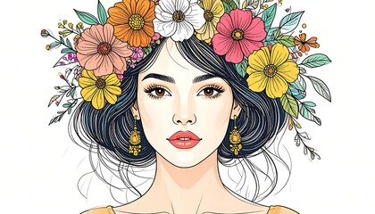 Woman with floral crown