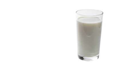 Refreshing glass of milk isolated on transparent background offers a healthy and nutritious beverage choice for breakfast or any time of the day