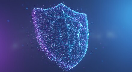 Abstract digital shield symbol concept of security protection and privacy