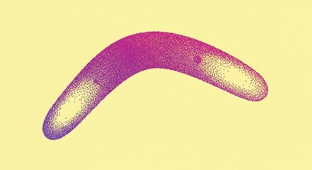 Abstract vector illustration of a colorful boomerang on yellow background
