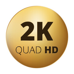 2k quad hd circular emblem on gold background for display quality.