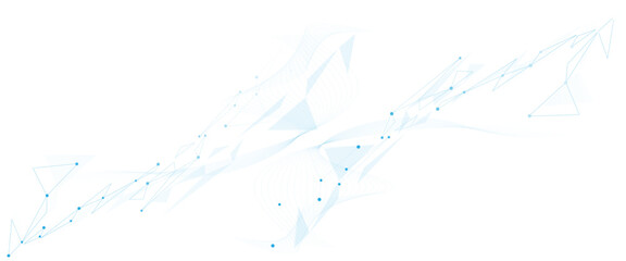 Vector white background with blue lines and dots.
