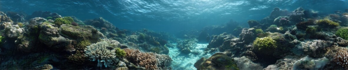 Underwater coral reef exploration ocean hdr panoramic environment map vibrant ecosystem