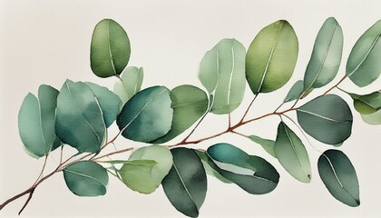 eucalyptus watercolor branch