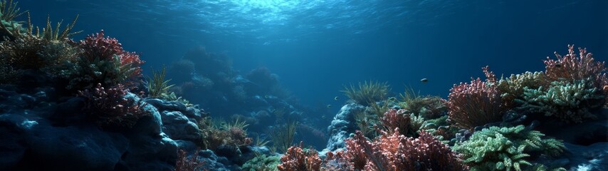 Obraz premium Underwater coral reef exploration ocean depths hdri panoramic environment map