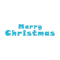 Ornate Merry Christmas Text Vector Typography with white dotted Pattern  on blue colour.

