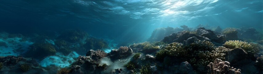 Fototapeta premium Underwater coral reef exploration hdr panoramic equirectangular environment map