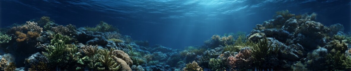 Fototapeta premium Underwater coral reef ecosystem hdri panoramic exported environment map