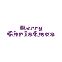 Elegant Merry Christmas Typography with Purple Patterned