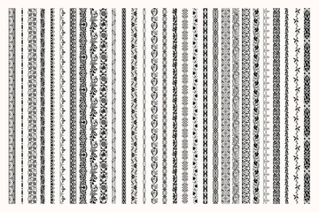 Collection of Decorative Black and White Ornamental Borders