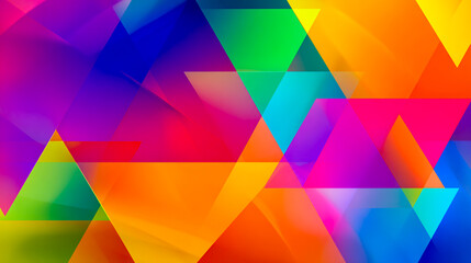 Colorful background with vibrant triangles and geometric shapes