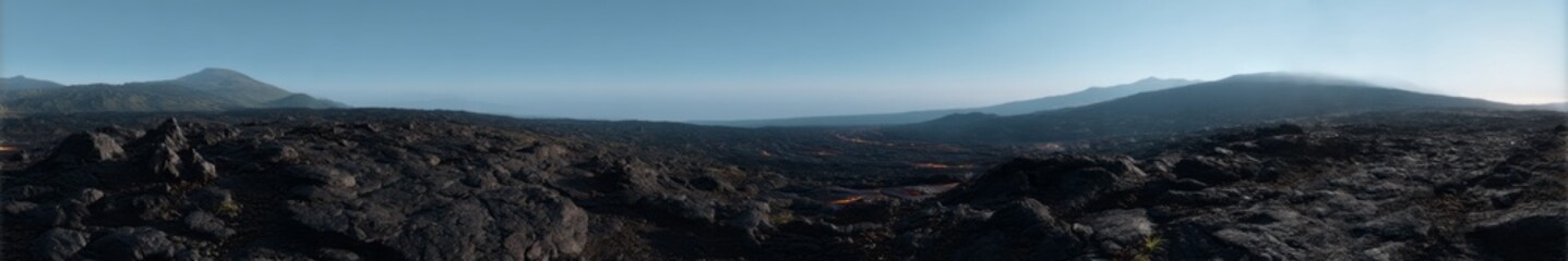 Fototapeta premium Exported volcanic landscape with lava 360-degree hdri panoramic environment