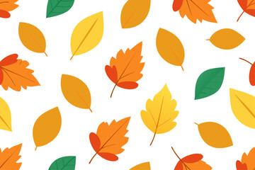 Obraz premium Colorful autumn leaves pattern on white background