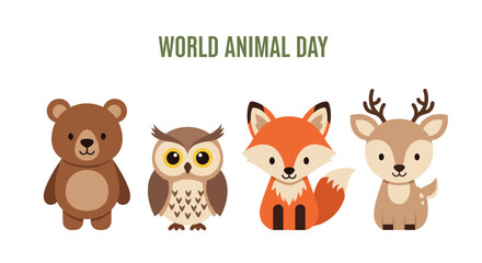 Obraz premium World Animal Day: Adorable Farm and Forest Pals