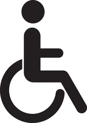 Silhouette glyph of an accessible toilet, ideal for restroom, hygiene, and public facility design.
