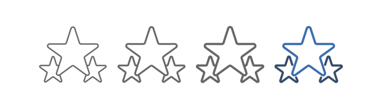 
outline icon set star with three star design