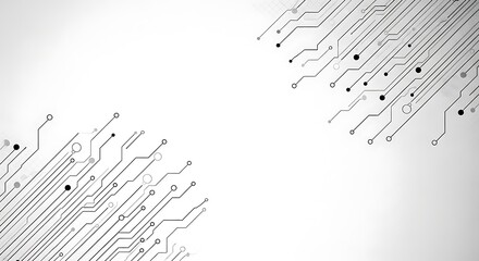 Abstract circuit board pattern on white background, technology concept.