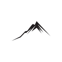 Ink mountain silhouette. Thin ink-style mountain silhouette, minimalist nature motif.