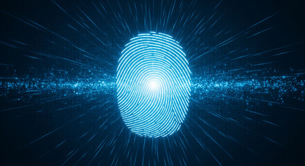 fingerprint on digital background