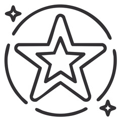 Obraz premium Simple Line Art Illustration of a Star, Starburst, and Sparkling Effects